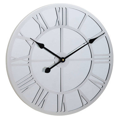 50cm Dia Silver Mirrored Wall Clock