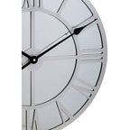 50cm Dia Silver Mirrored Wall Clock