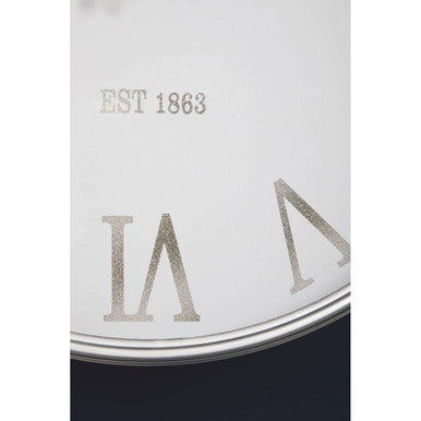 60cm Dia White and Silver Wall Clock
