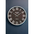 60cm Dia Black and Silver Wall Clock