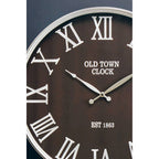 60cm Dia Black and Silver Wall Clock