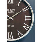 60cm Dia Black and Silver Wall Clock