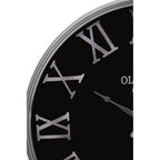 60cm Dia Black and Silver Wall Clock
