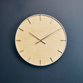 60cm Dia Silver and Natural Wall Clock