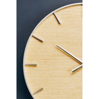 60cm Dia Silver and Natural Wall Clock