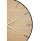 60cm Dia Silver and Natural Wall Clock