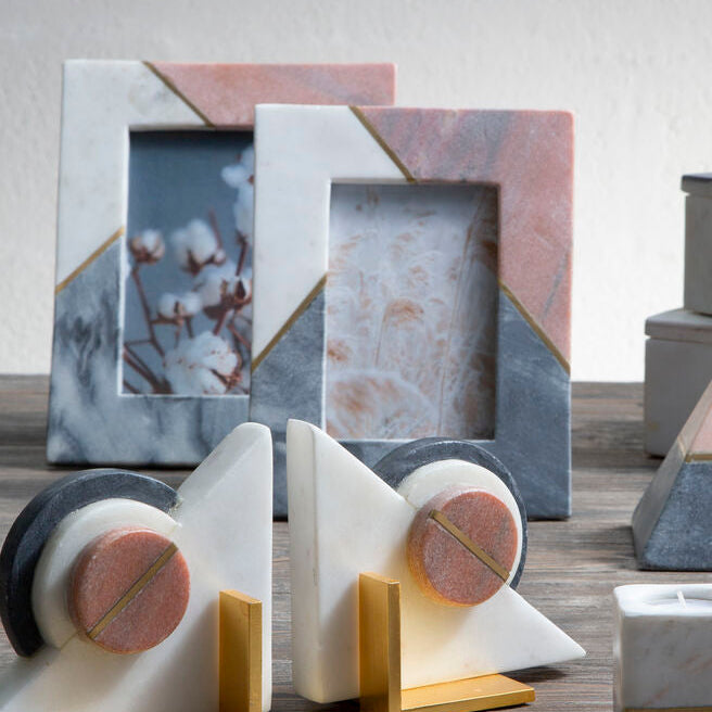 Large Tri Colour Marble 5In x 7In Photo Frame