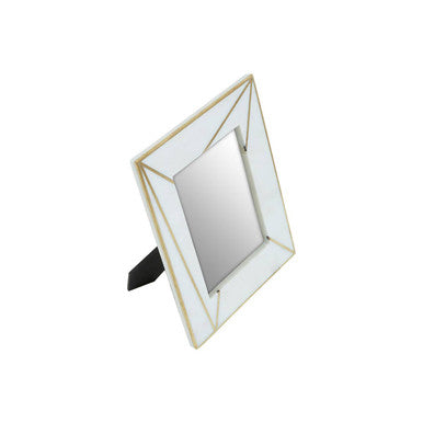 White Marble with Gold Inlay 5x7 Photo Frame