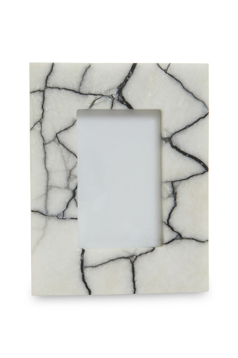 White and Black Marble 4 x 6 Small Photo Frame