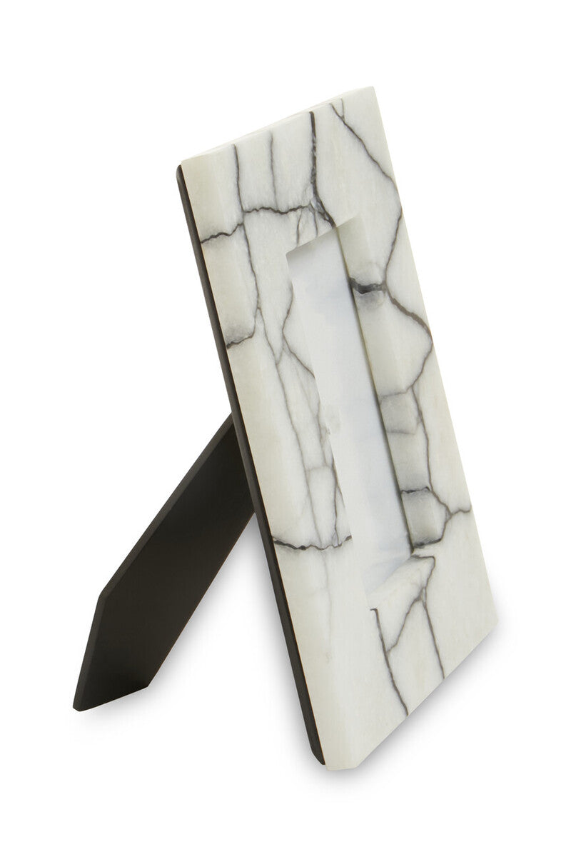 White and Black Marble 4 x 6 Small Photo Frame