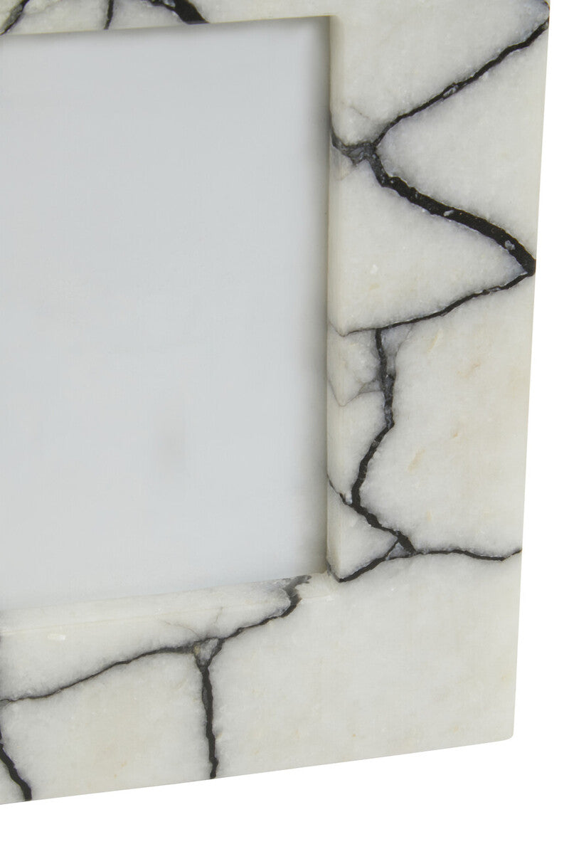 White and Black Marble 4 x 6 Small Photo Frame
