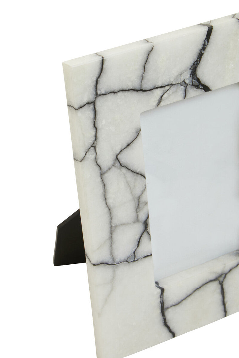 White and Black Marble 4 x 6 Small Photo Frame