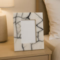 White and Black Marble 4 x 6 Small Photo Frame
