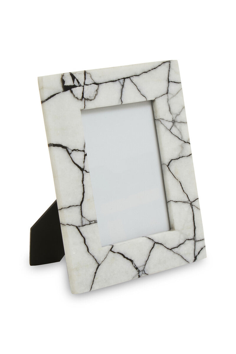 White and Black Marble 5In x 7In Large Photo Frame