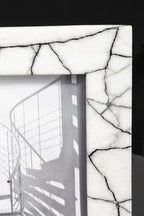 White and Black Marble 5In x 7In Large Photo Frame