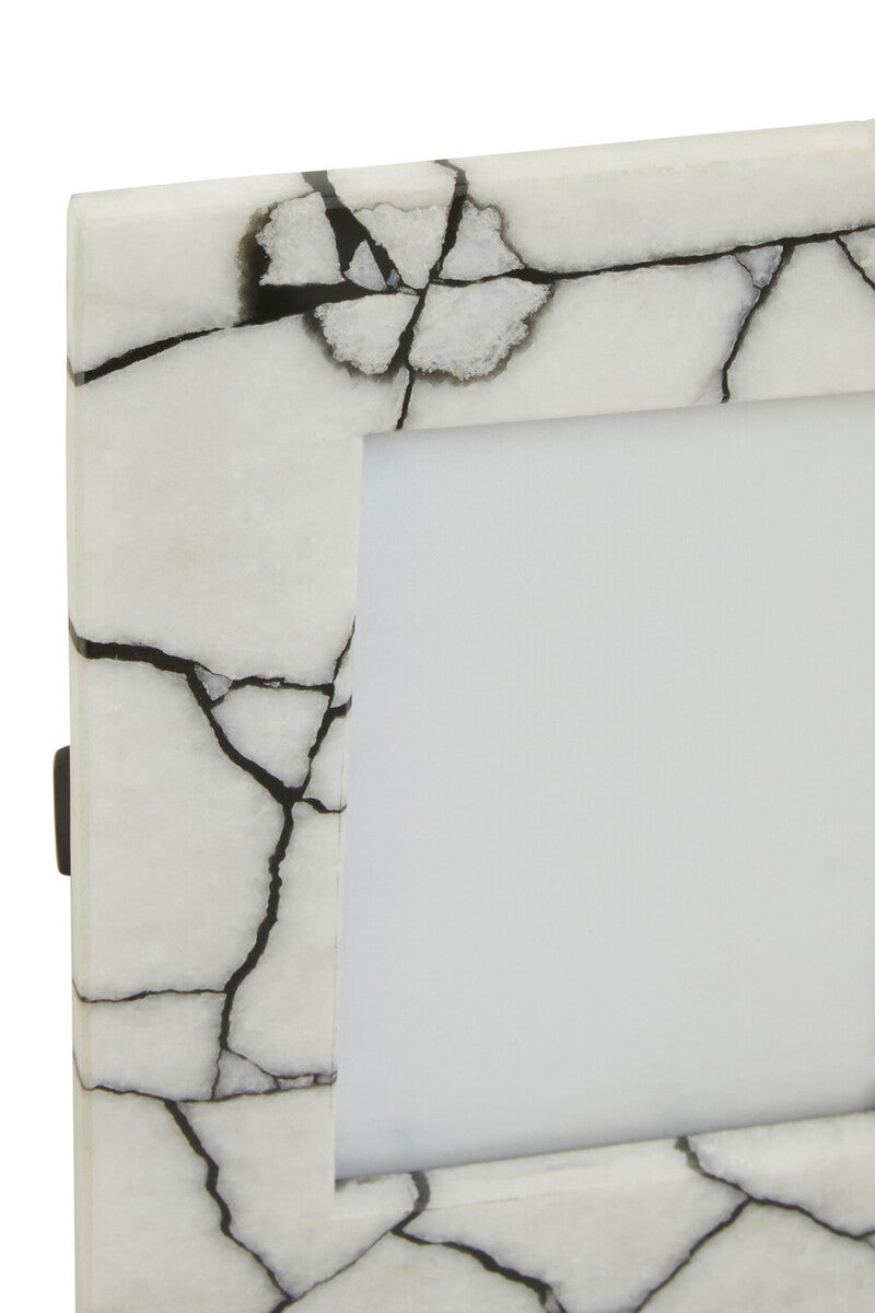 White and Black Marble 5In x 7In Large Photo Frame
