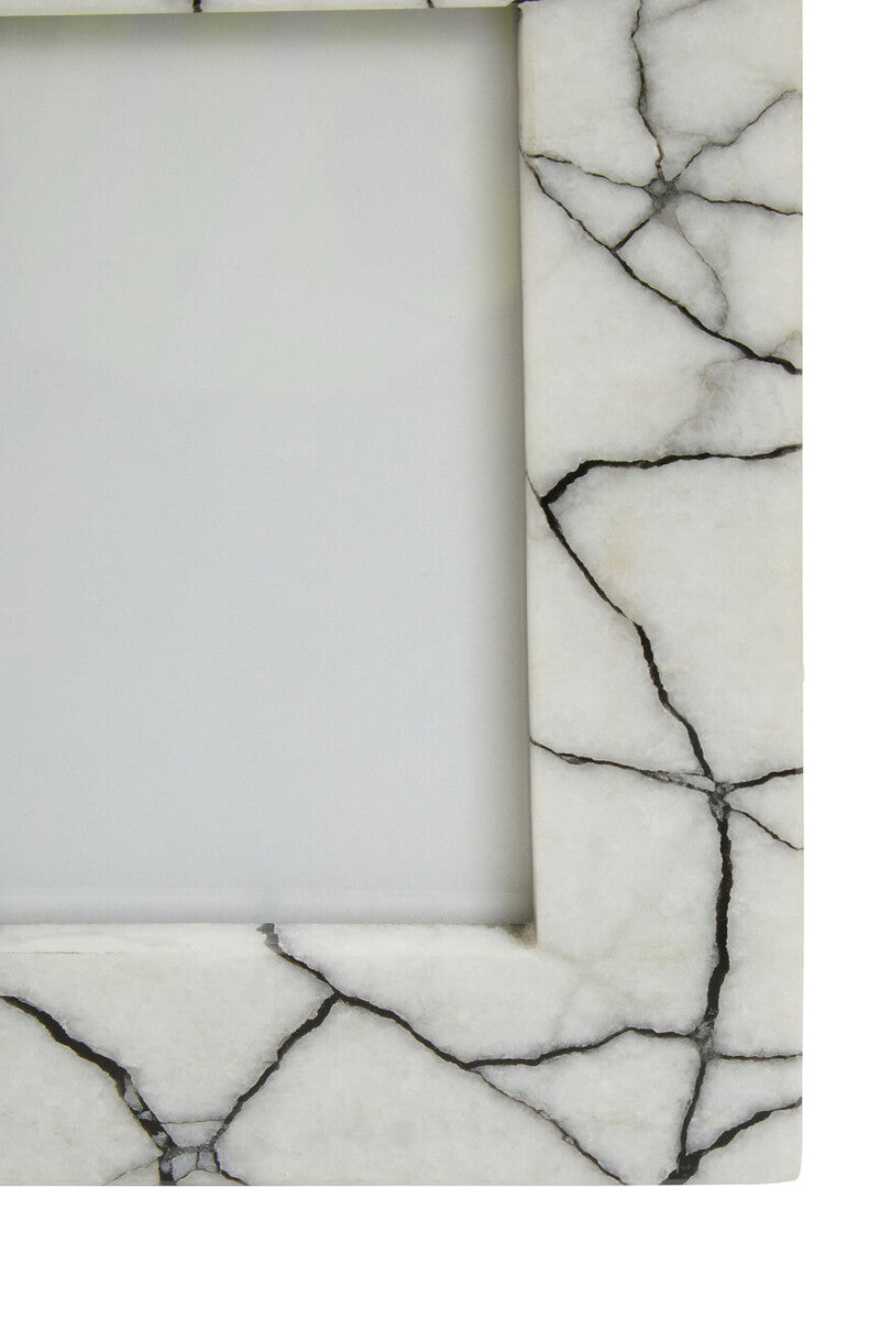 White and Black Marble 5In x 7In Large Photo Frame