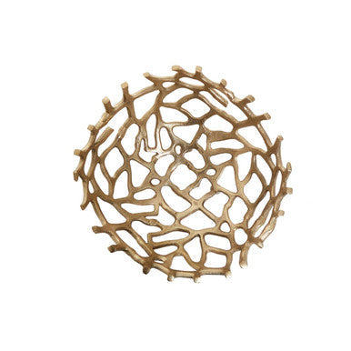 Small Gold Finish Coral Effect Bowl