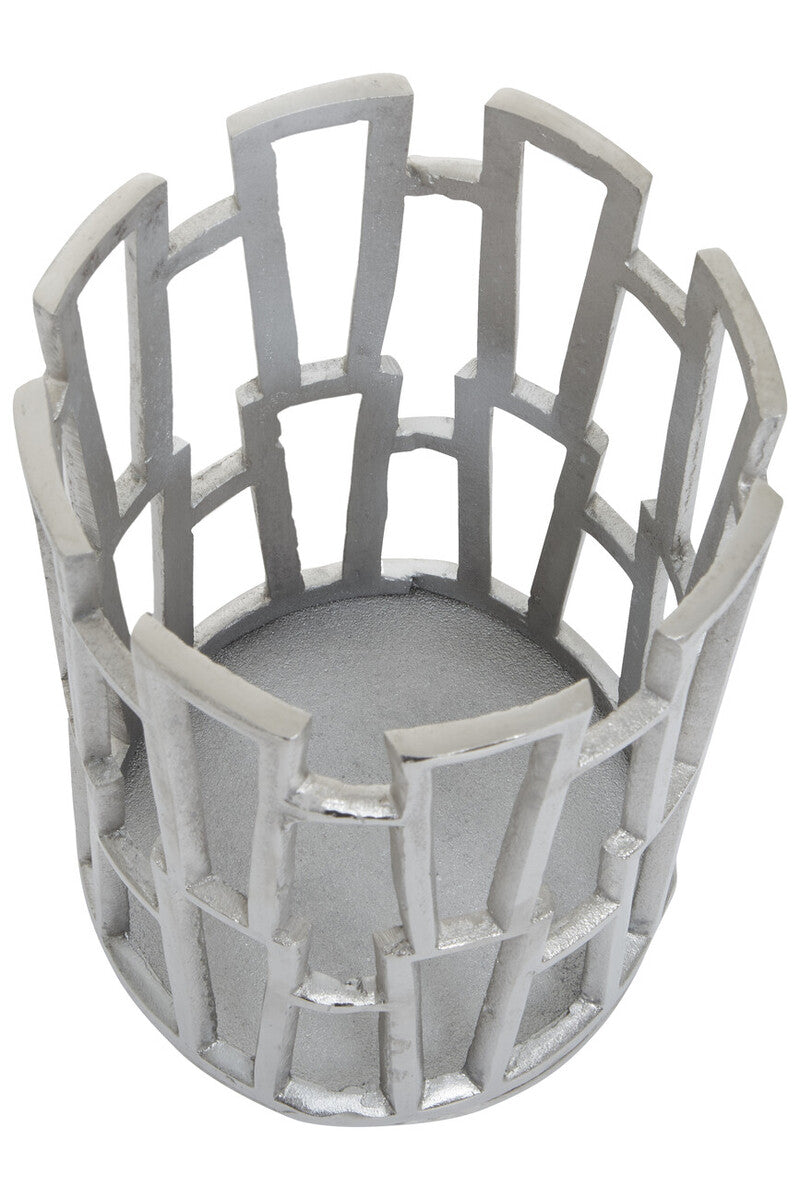 Small Silver Finish Candle Holder