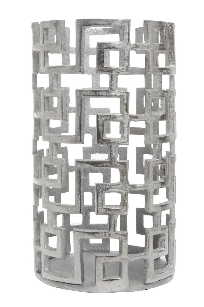 Large Candle Holder in Silver Finish