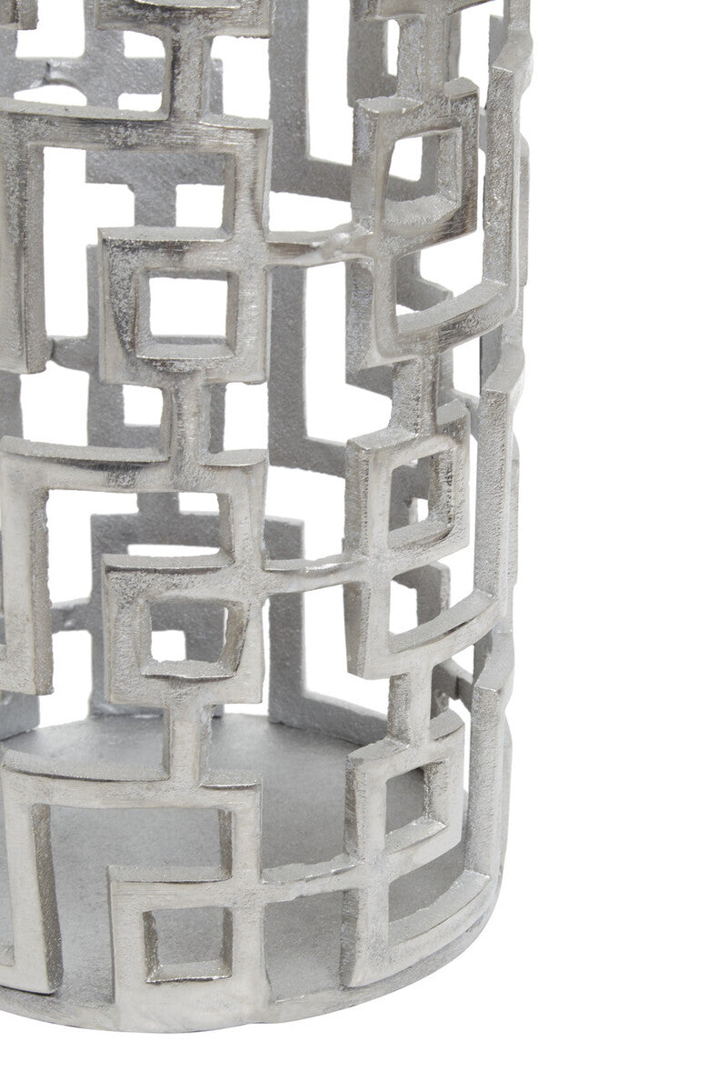 Large Candle Holder in Silver Finish