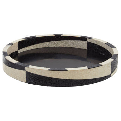 Black and White Round Tray