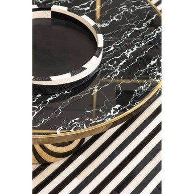 Black and White Round Tray