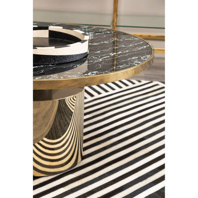 Black and White Round Tray
