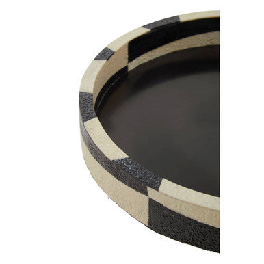 Black and White Round Tray