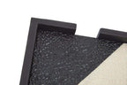 Set of 4 Black and White Ceramic Coasters with Holder