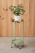 Green and Gold Two Tiered Plant Stand
