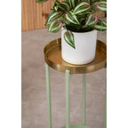 Green and Gold Two Tiered Plant Stand