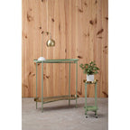 Green and Gold Two Tiered Plant Stand