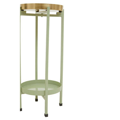 Green and Gold Two Tiered Plant Stand