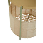Green and Gold Finish Tray Side Table with Storage Basket