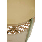 Green and Gold Finish Tray Side Table with Storage Basket
