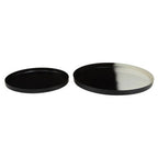 Set of Two Black and White Ombre Trays