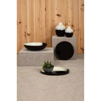 Set of Two Black and White Ombre Trays