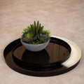 Set of Two Black and White Ombre Trays