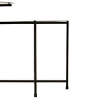 Black and White Ombre Metal Two-Tier Side Table with Circular Top and Rectangular Shelf