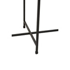 Black and White Ombre Metal Two-Tier Side Table with Circular Top and Rectangular Shelf