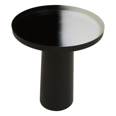 Black and White Ombre Finish Round Side Table