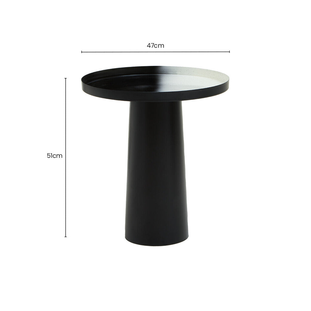 Black and White Ombre Finish Round Side Table