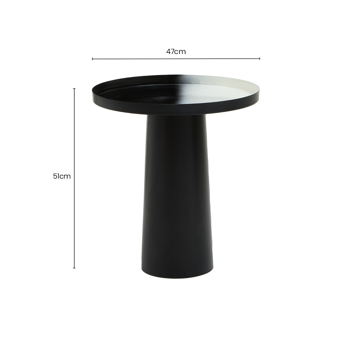 Black and White Ombre Finish Round Side Table
