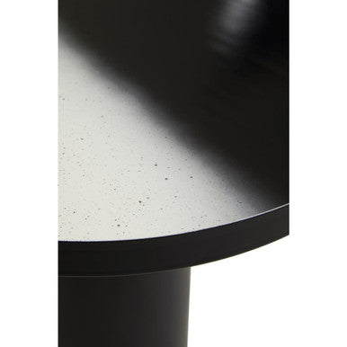 Black and White Ombre Finish Round Side Table