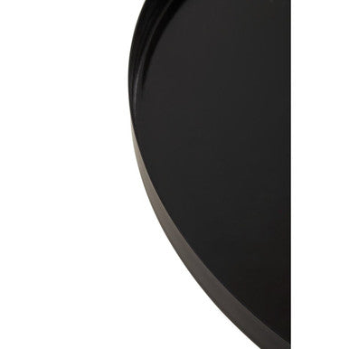 Black and White Ombre Finish Round Side Table