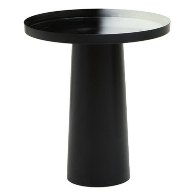 Black and White Ombre Finish Round Side Table