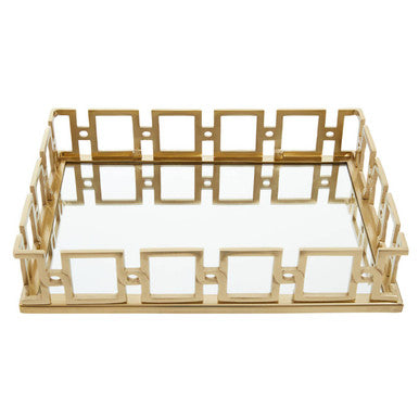 Rectangle Gold Mirror Tray