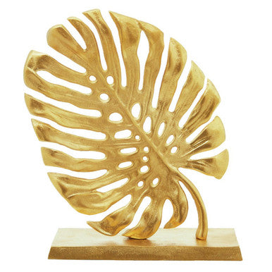 Lena Gold Finish Monstera Leaf Sculpture