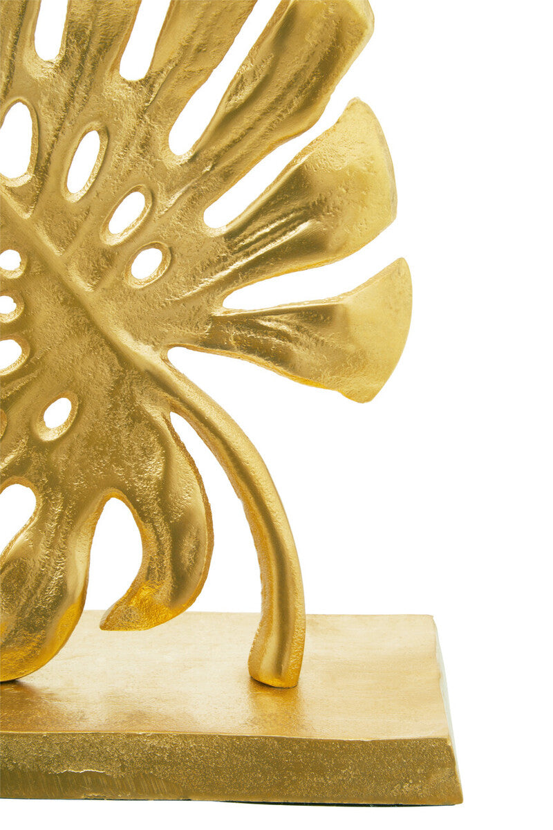 Lena Gold Finish Monstera Leaf Sculpture